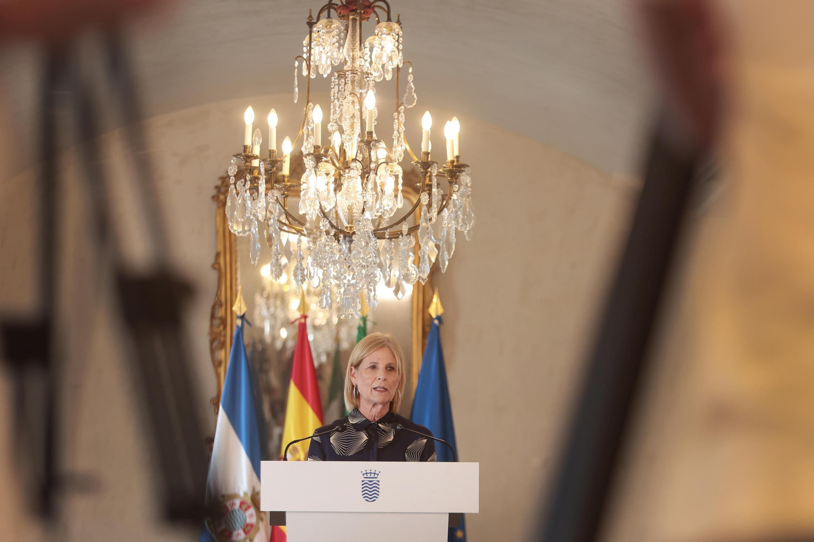 La alcaldesa de Jerez, María José García-Pelayo, durante una reciente comparecencia pública.
