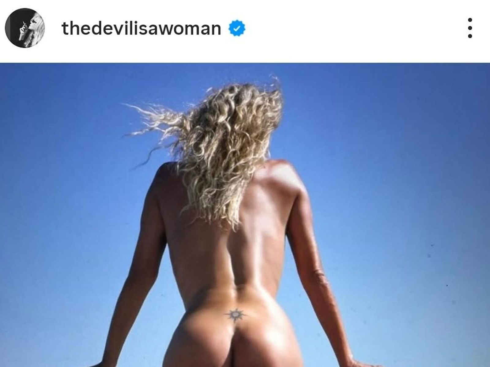 El post del desnudo de Bibiana Fernández