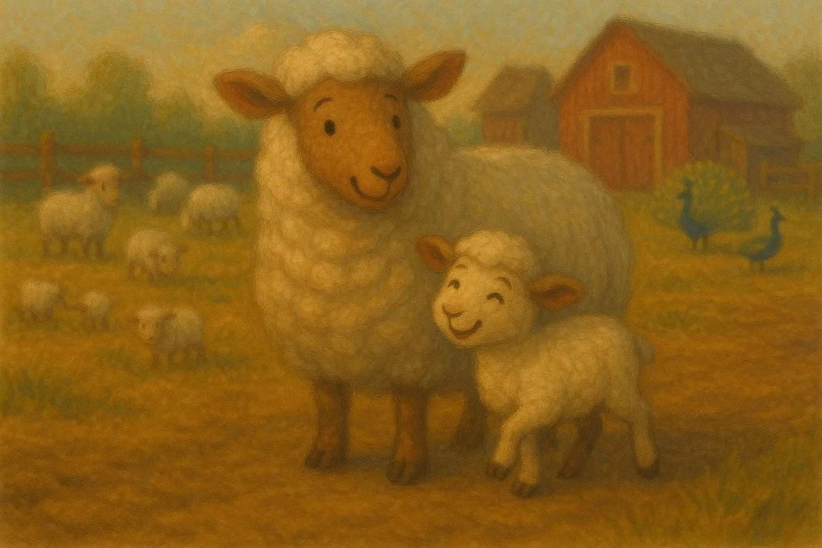 Ilustración de 'La oveja feliz'
