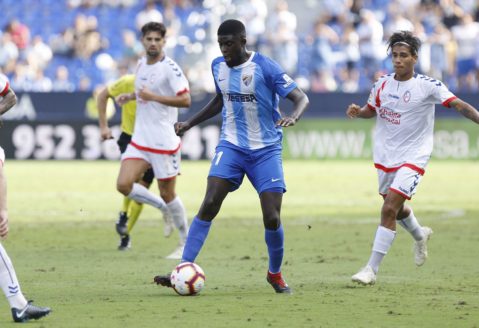 Alfred N'Diaye, en el Málaga CF-Rayo Majadahonda.