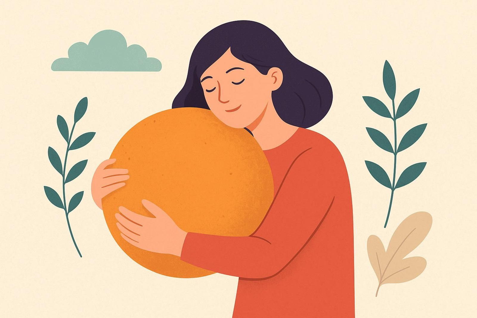 Una mujer abraza un objeto que simboliza su pasado.