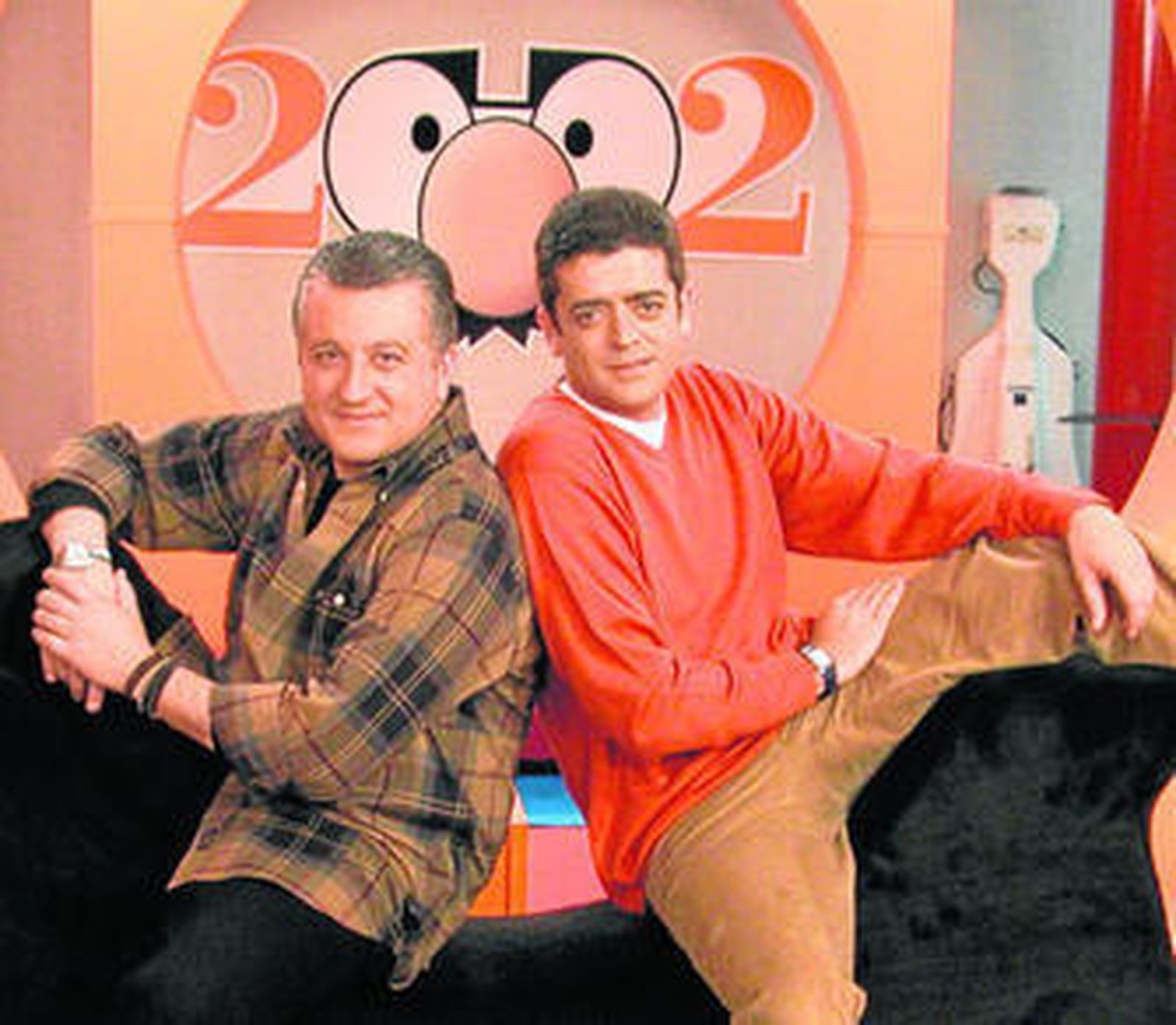 Manolo Casal y Modesto Barragán, en una imagen promocional de las retransmisiones de 2002.