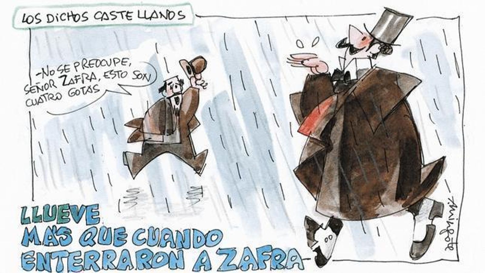 Dibujo de Mingote sobre la muerte del conde de Zafra