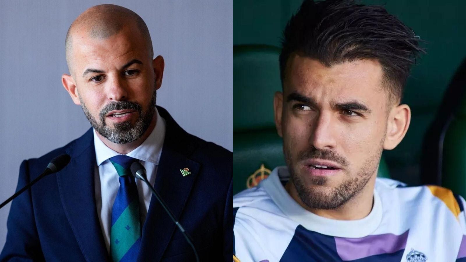 Manu Fajardo en un acto con el Betis y Dani Ceballos visitando el Villamarín