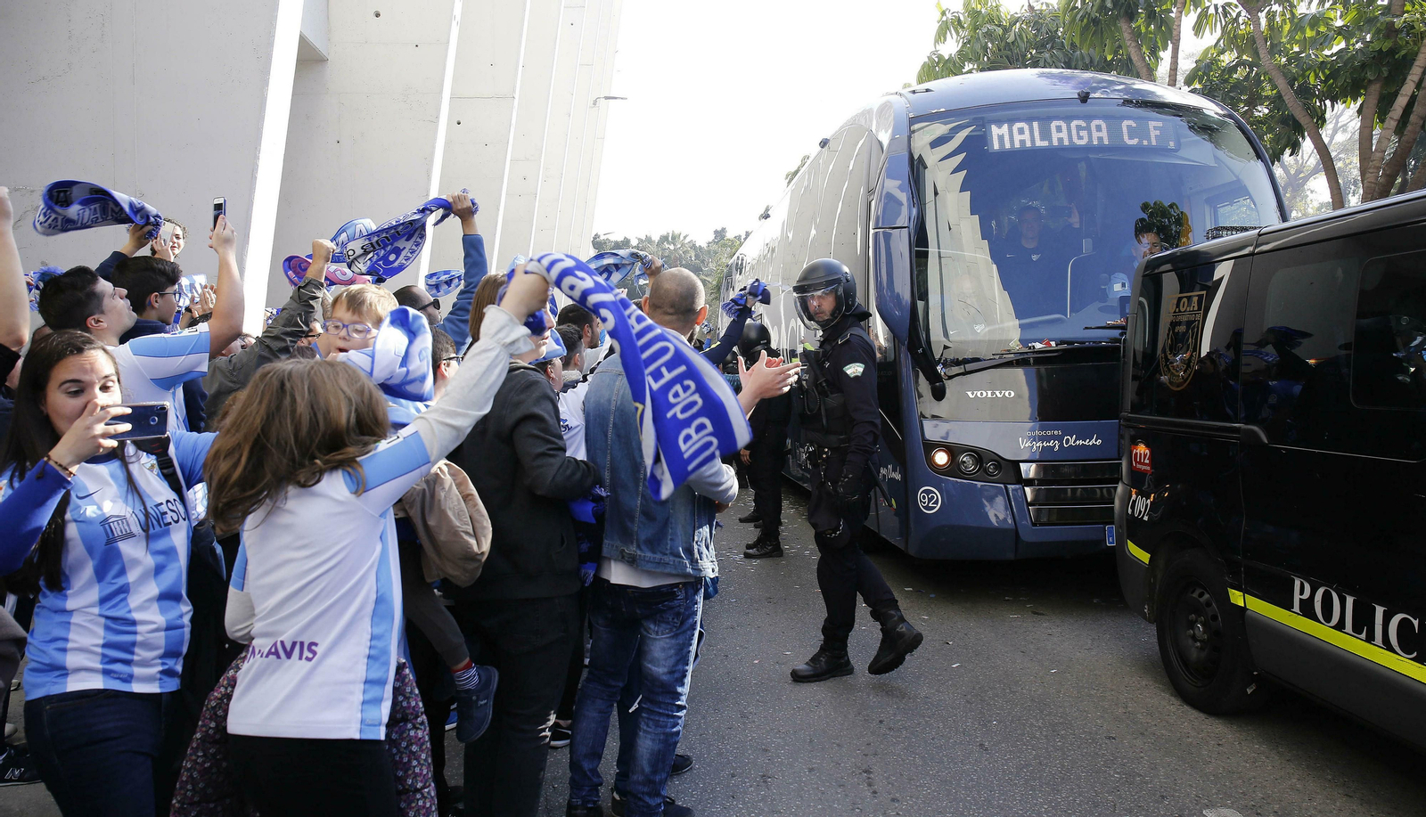 Las fotos del espectacular recibimiento en La Rosaleda