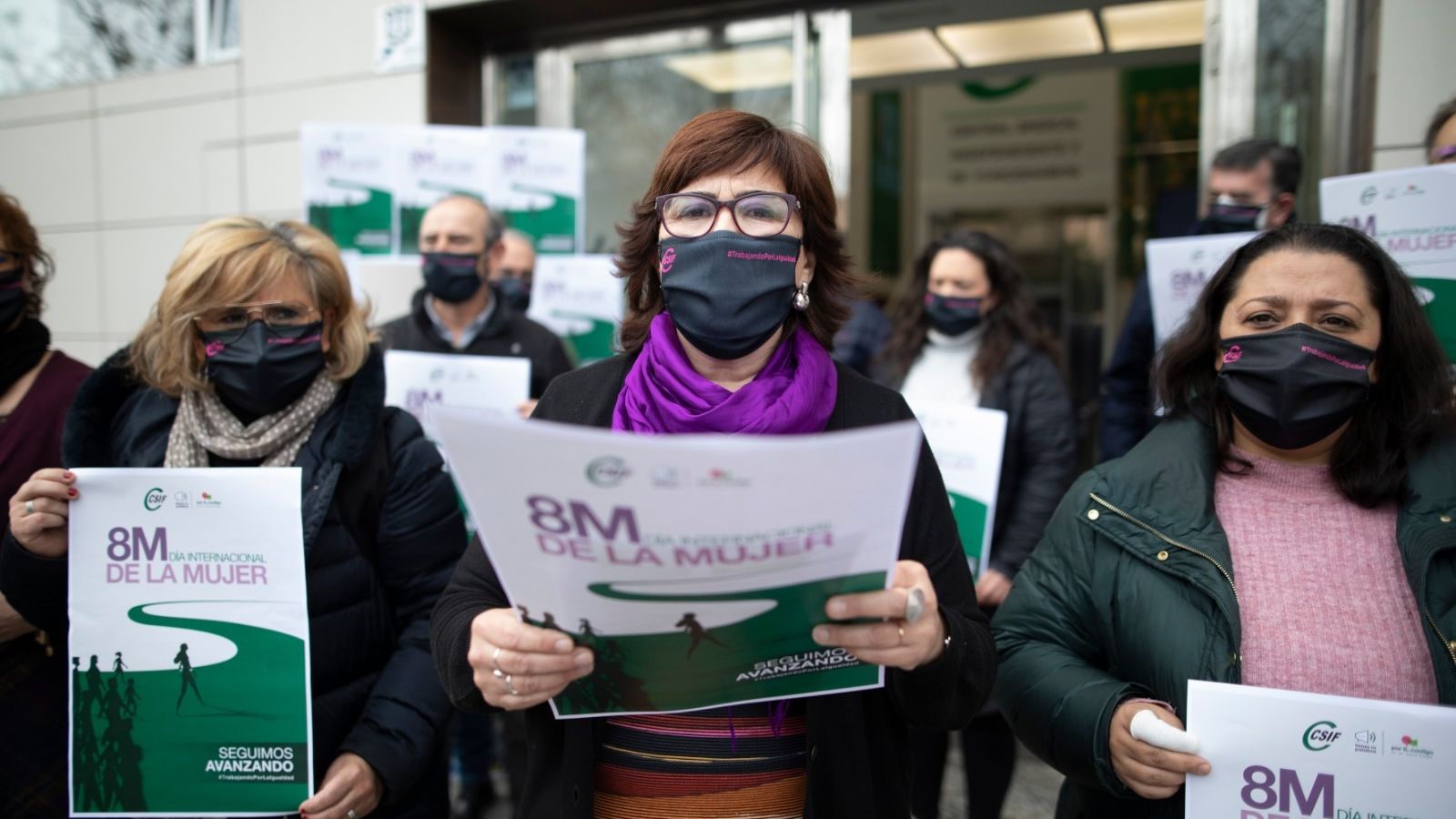 Un momento de la concentración de CSIF Granada por el 8M.