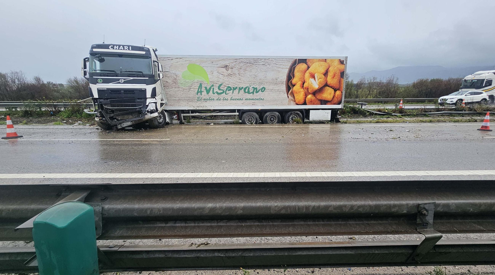 Las fotos del camión accidentado en la A-381 a la altura de Los Barrios