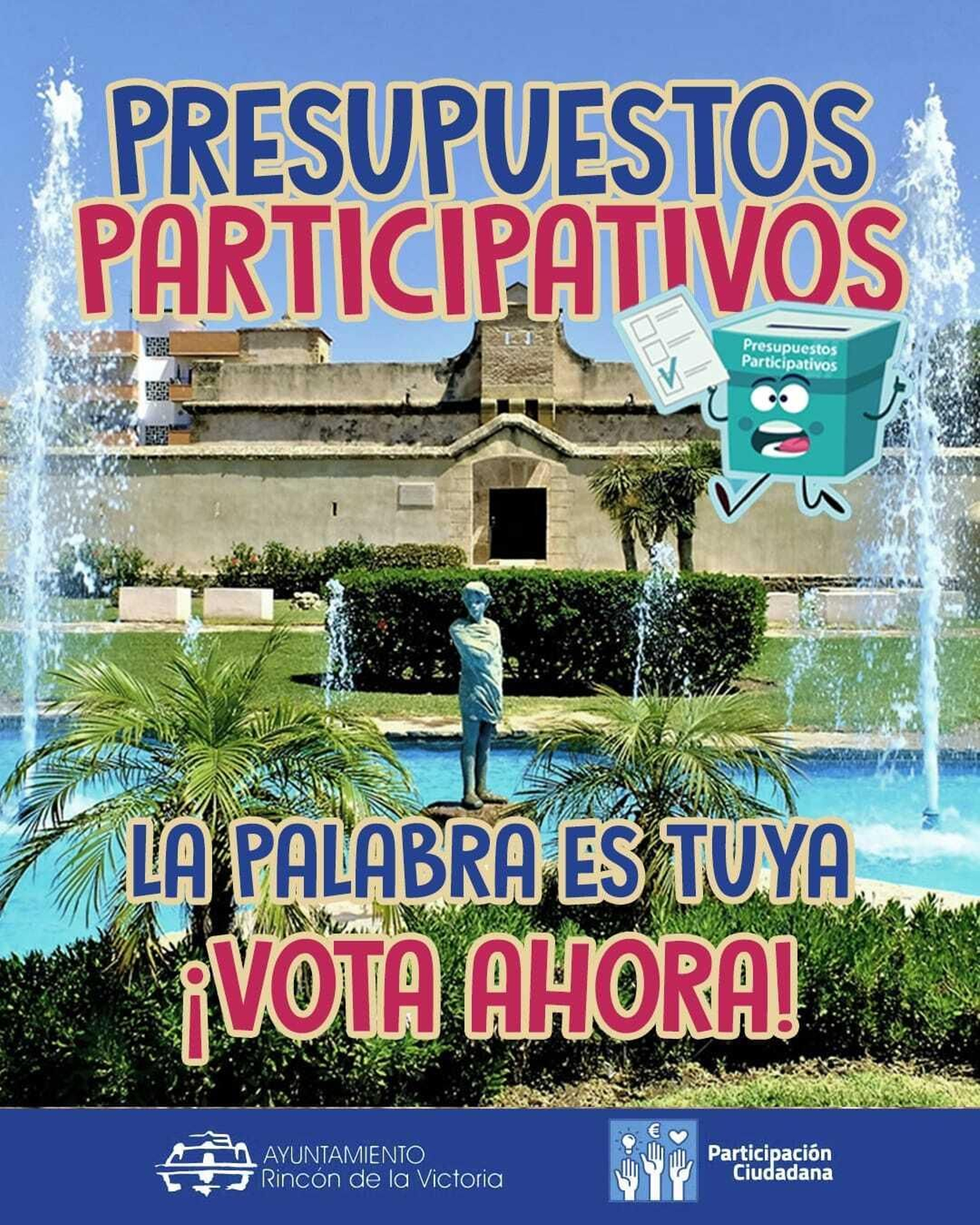 Cartel de los Presupuestos Participativos en Rincón de la Victoria