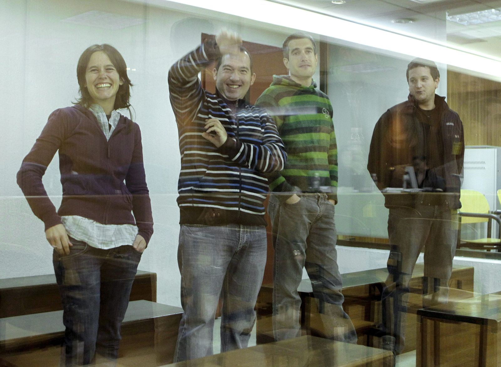 El etarra Xabier Rey (segundo por la izquierda), durante la vista en la Audiencia Nacional.