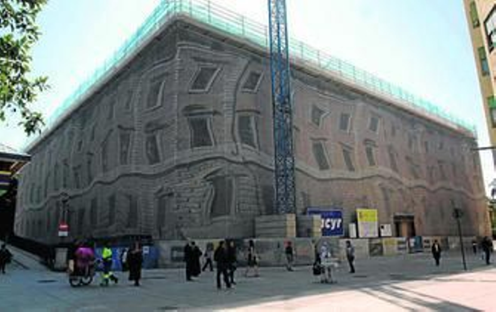 Vista actual de La Aduana, en obras por su conversión en sede del Museo de Málaga.