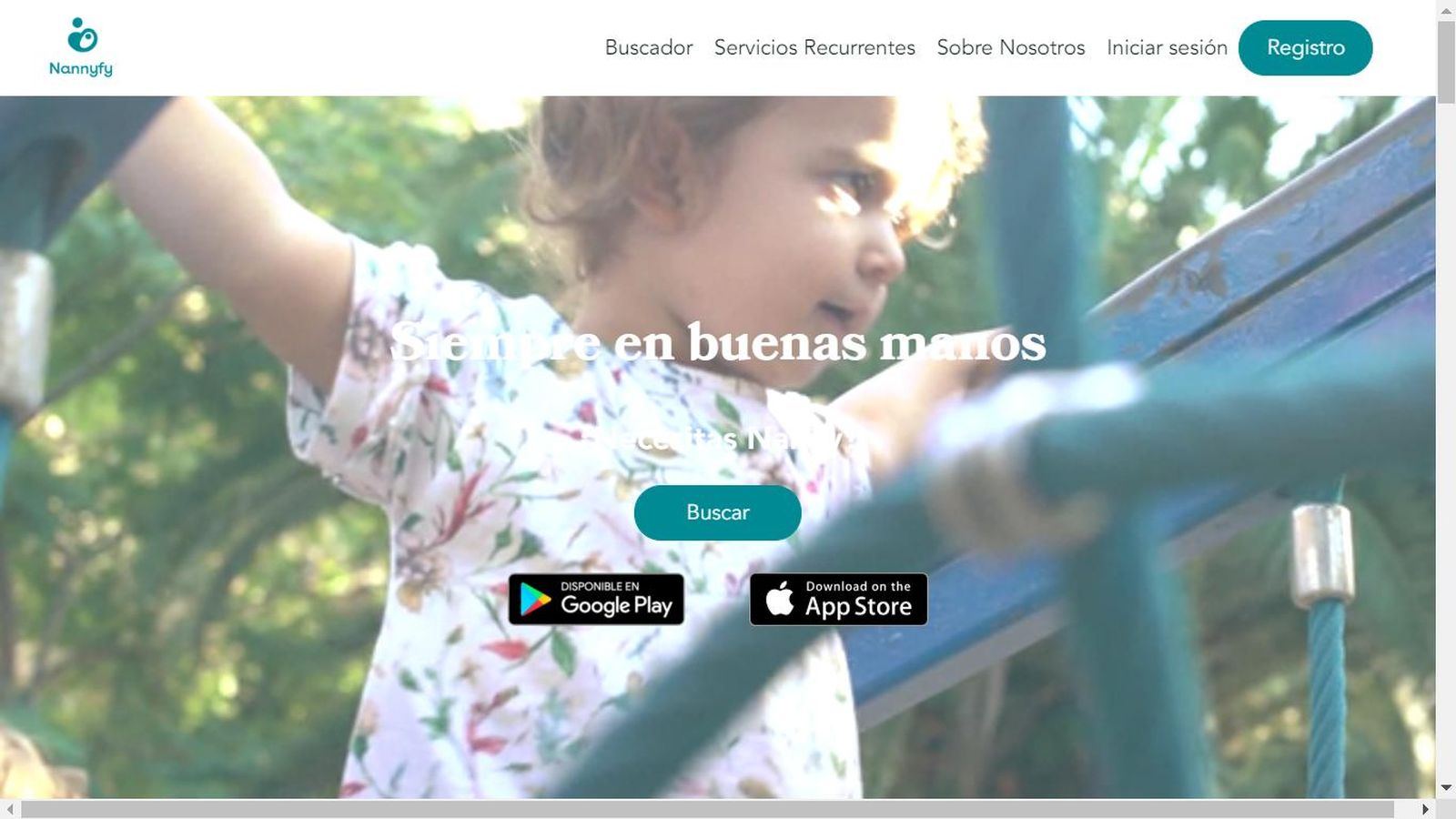 Portada de la plataforma Nannyfy.