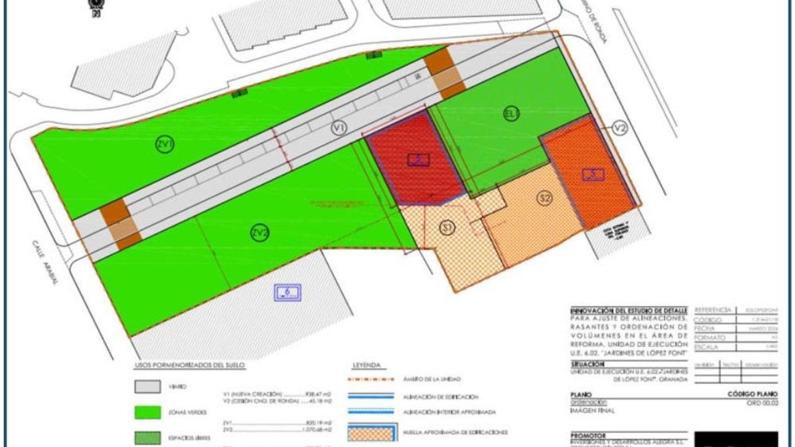 Mapa con la propuesta de ordenación.