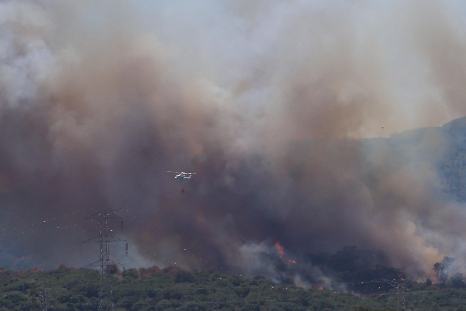 Las fotografías del incendio en el paraje de Botafuegos, en Algeciras