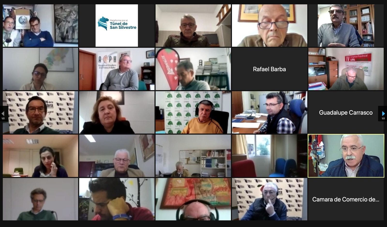 Una de las últimas reuniones de los integrantes de la Plataforma por el Túnel de San Silvestre.