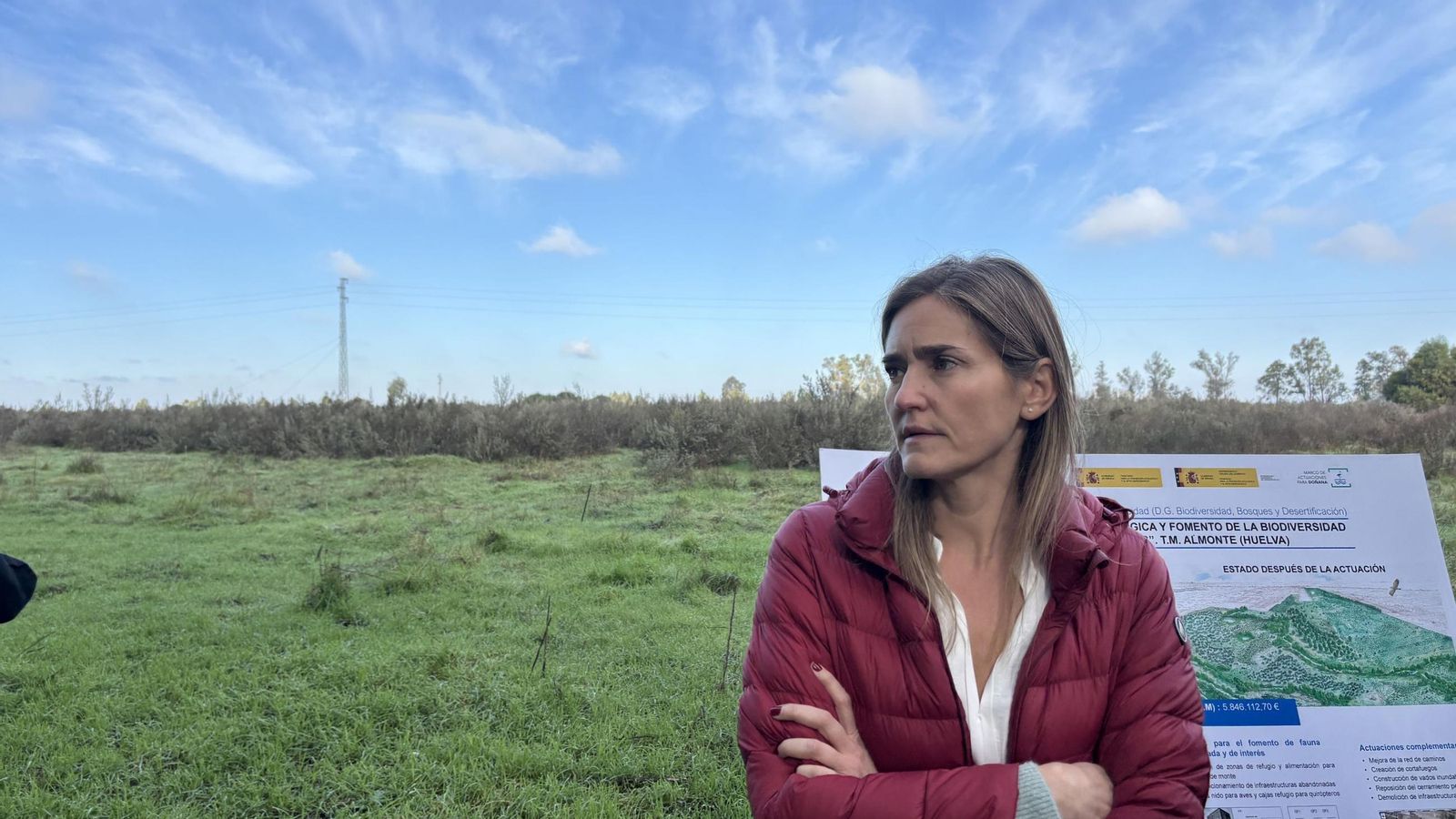 La vicepresidenta Tercera del Gobierno y Ministra para la Transición Ecológica y el Reto Demográfico, Sara Aagesen, en su visita el pasado viernes a la finca Los Mimbrales.
