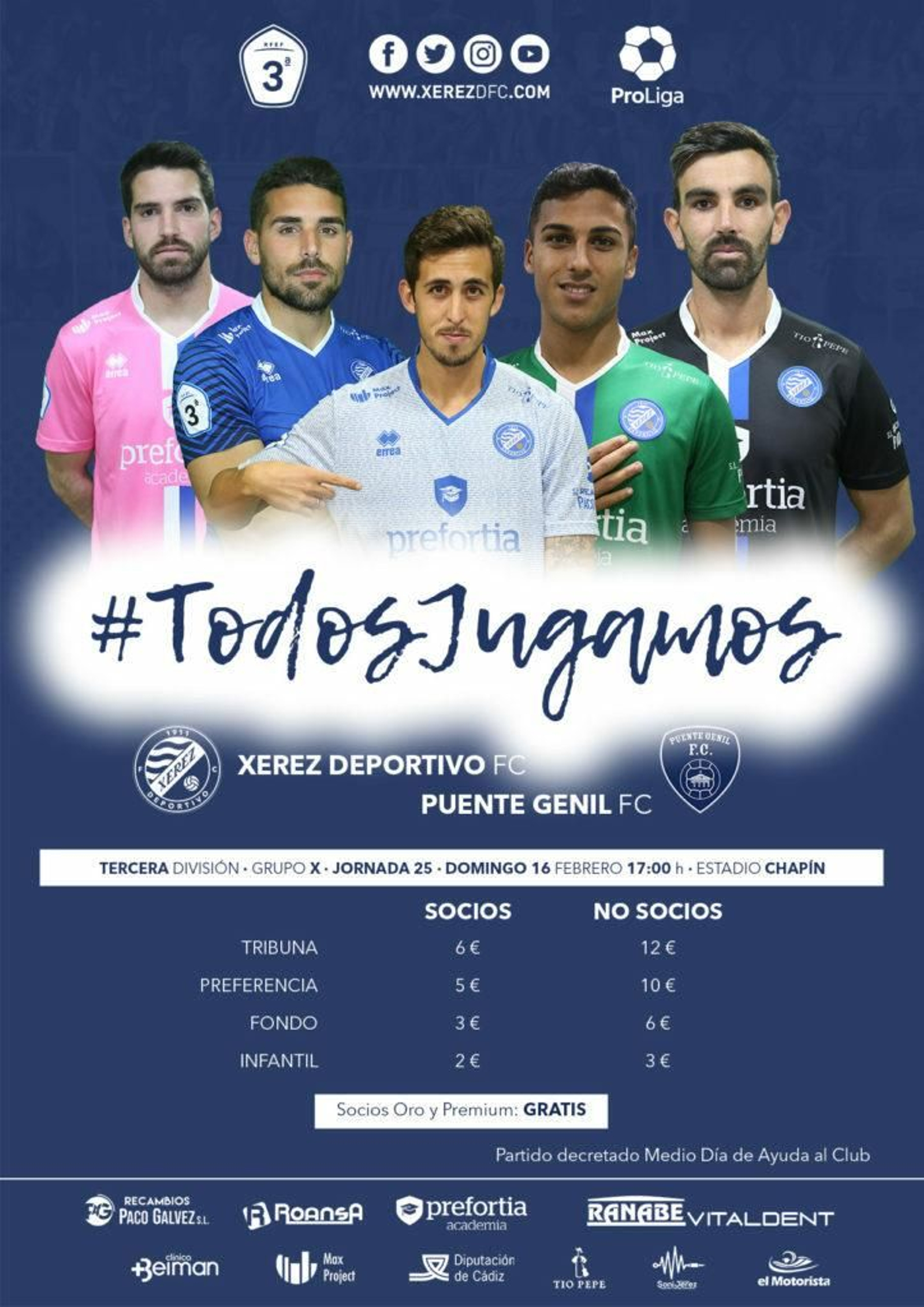 Cartel del encuentro Xerez DFC-Salerm Puente Genil.