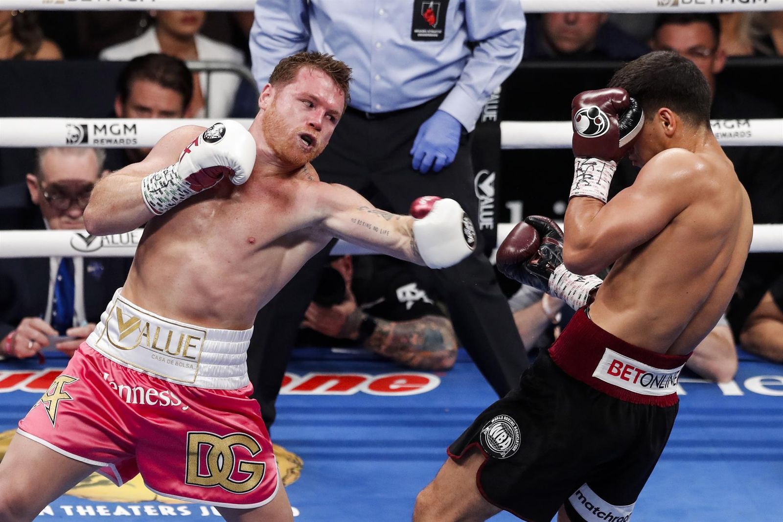 Un momento del combate