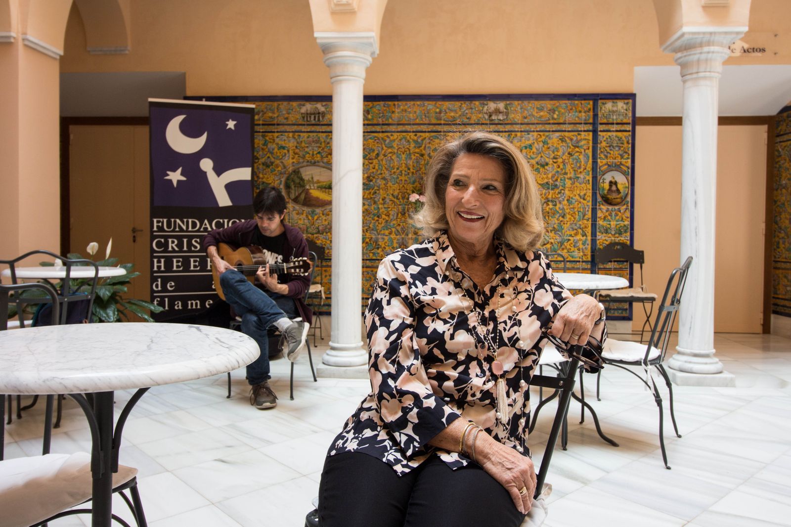 Cristina Heeren, en la sede de su Fundación de la calle Pureza, durante un momento de la entrevista.