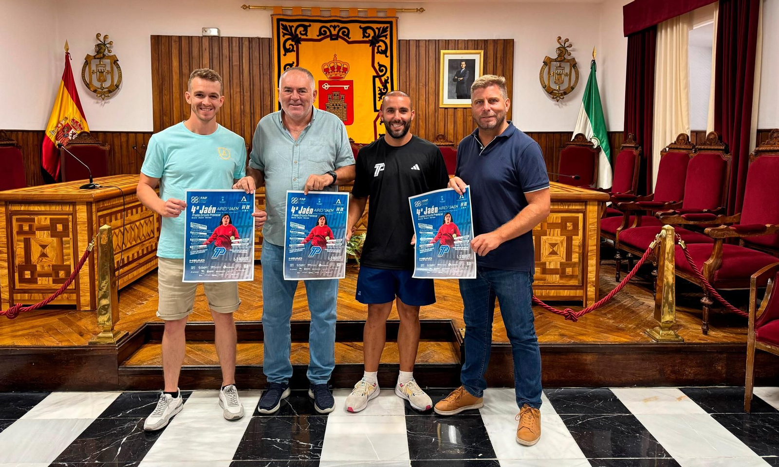 Antonio Acosta, Miguel Ligero, Tomás Poblaciones y José Francisco Salido, en la presentación del evento.