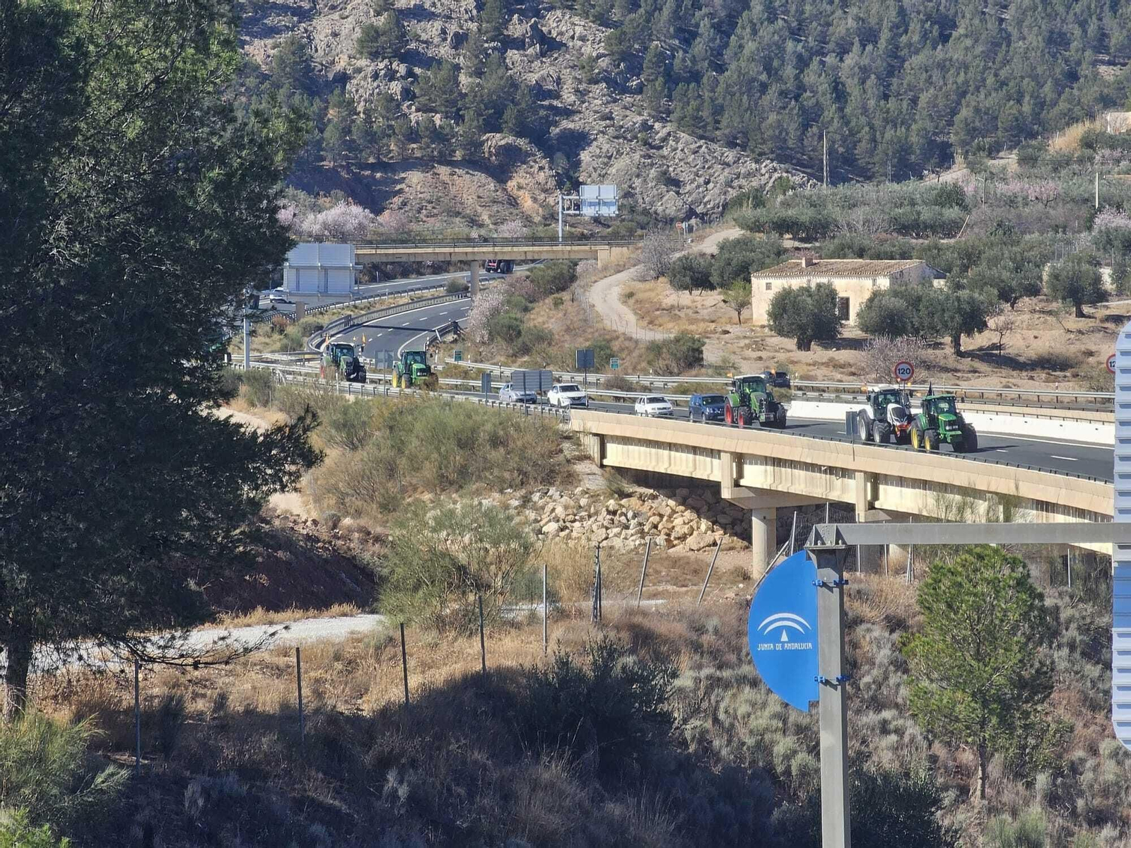 Así ha sido la tractorada que ha recorrido la A92N, por la Comarca de los Vélez