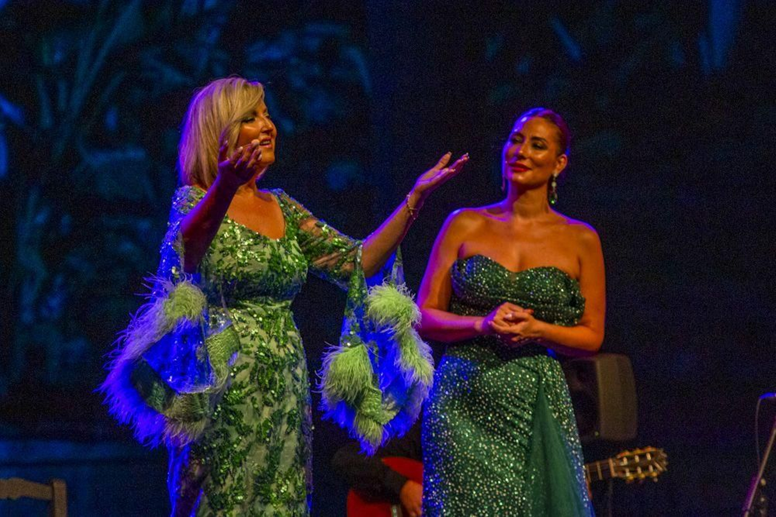Mariola Cantarero y Marina Heredia en su actuación en el Festival La Caña Flamenca Diversa.