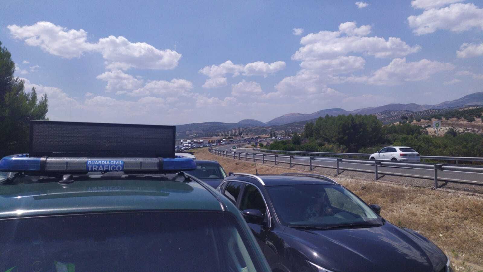 Imagen del atasco kilométrico