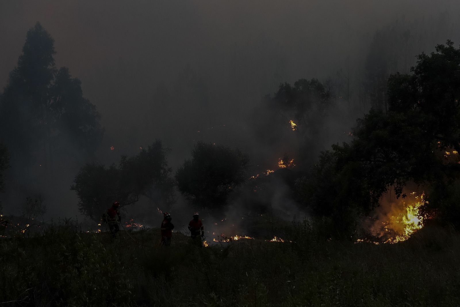La extinción del incendio del centro de Portugal, en imágenes