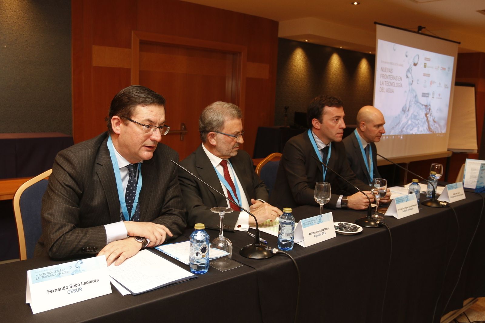 Fernando Seco, Antonio González, Ricardo Domínguez y Aldo Ami Levin, en la presentación de la jornada.