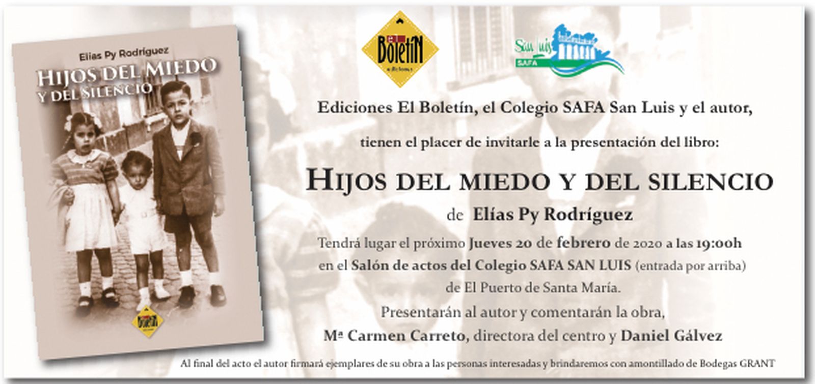 Elías Py presenta el libro 'Hijos del miedo y del silencio'.