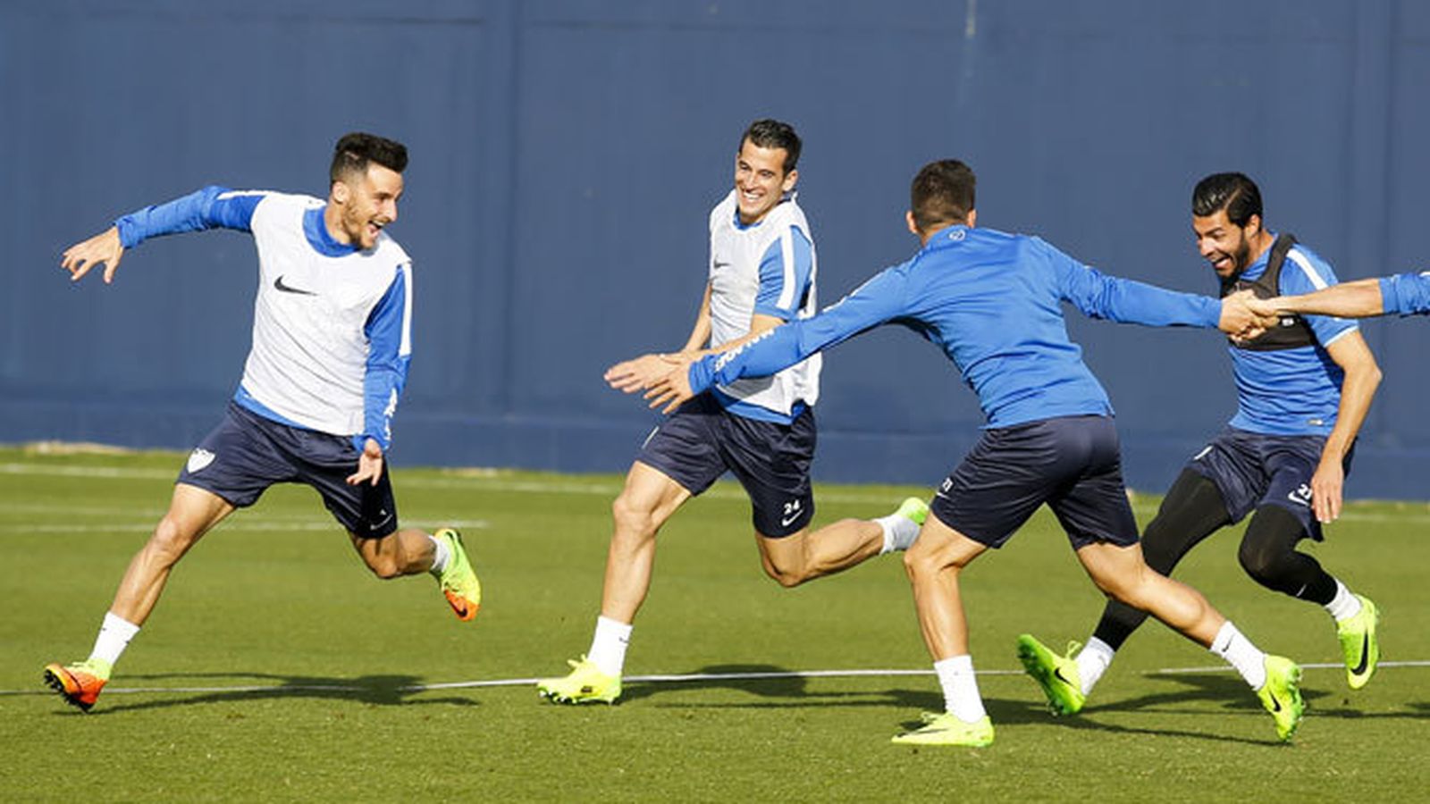 Una imagen del entrenamiento de este lunes.