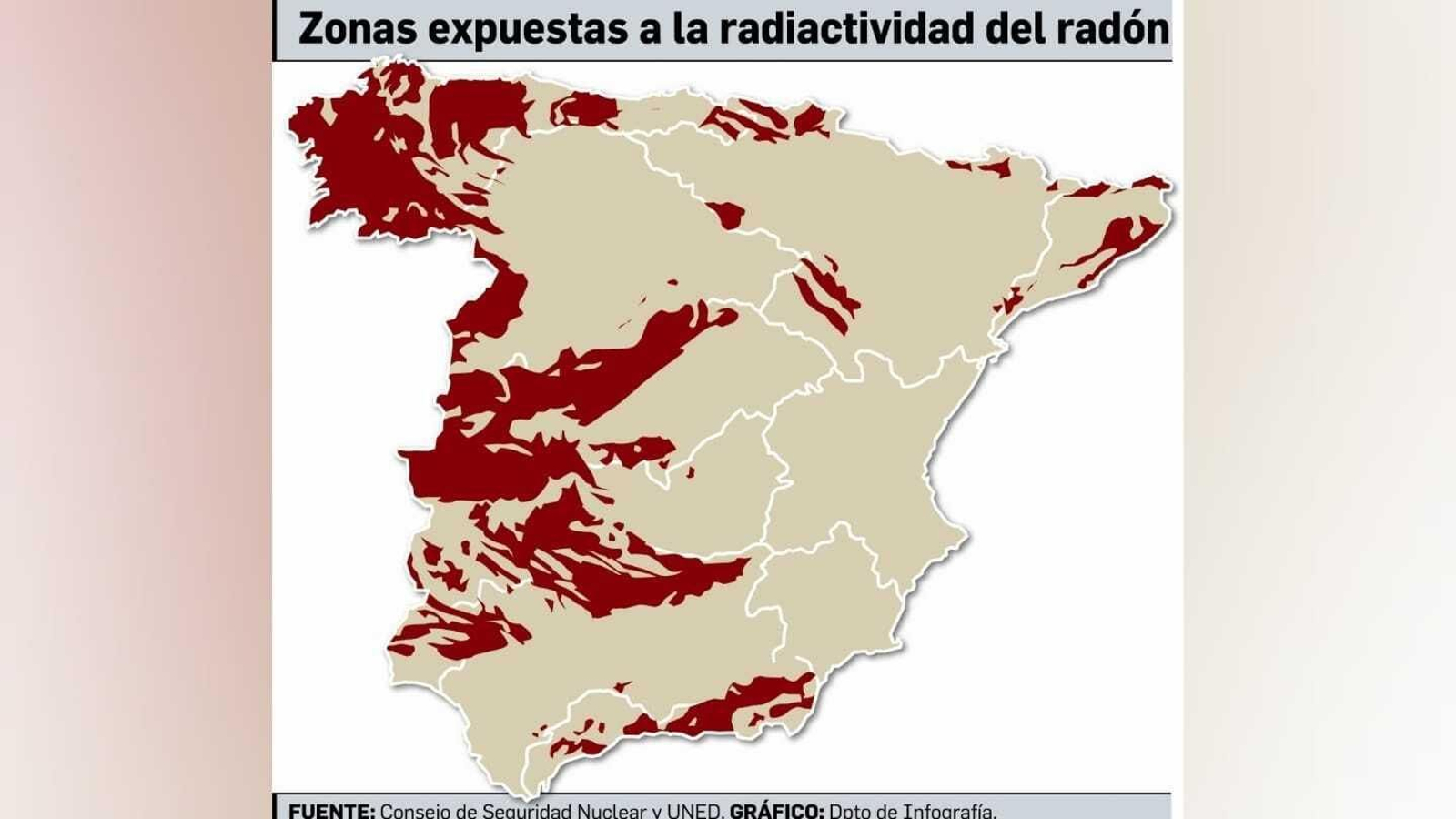 Trece municipios de la provincia tendrán que actuar contra la radiación por radón