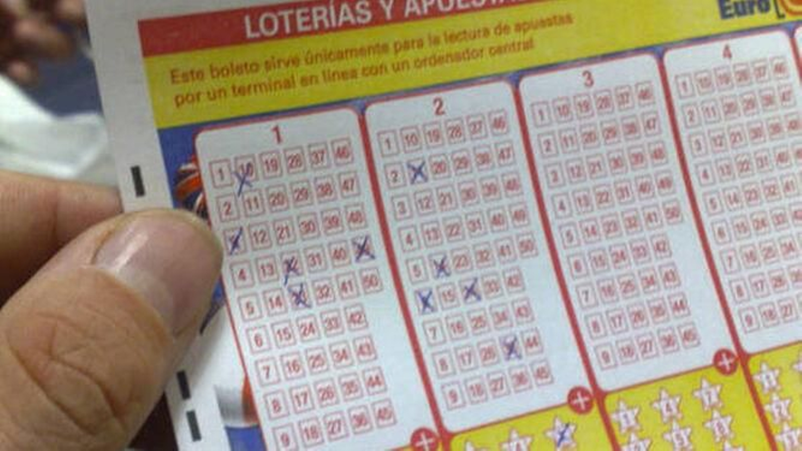Un boleto del Euromillones.