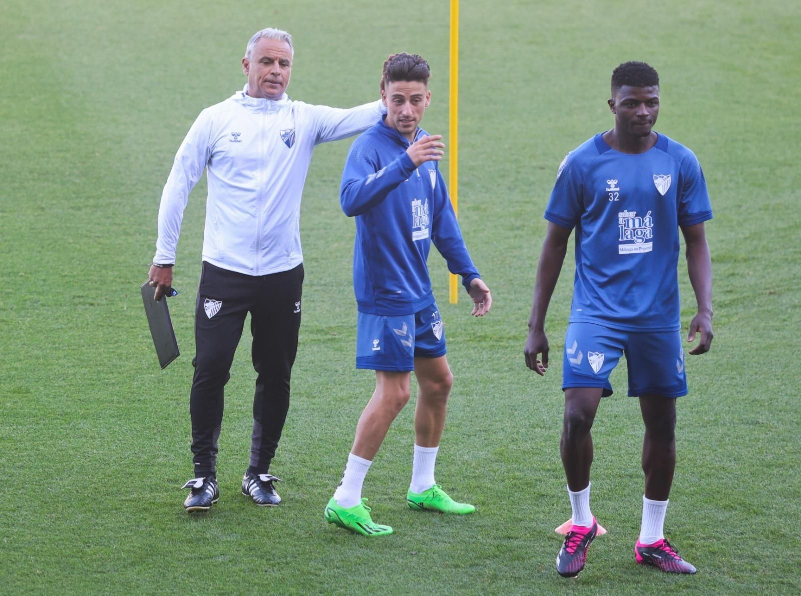 Primer entrenamiento de esta semana del Málaga, en fotos