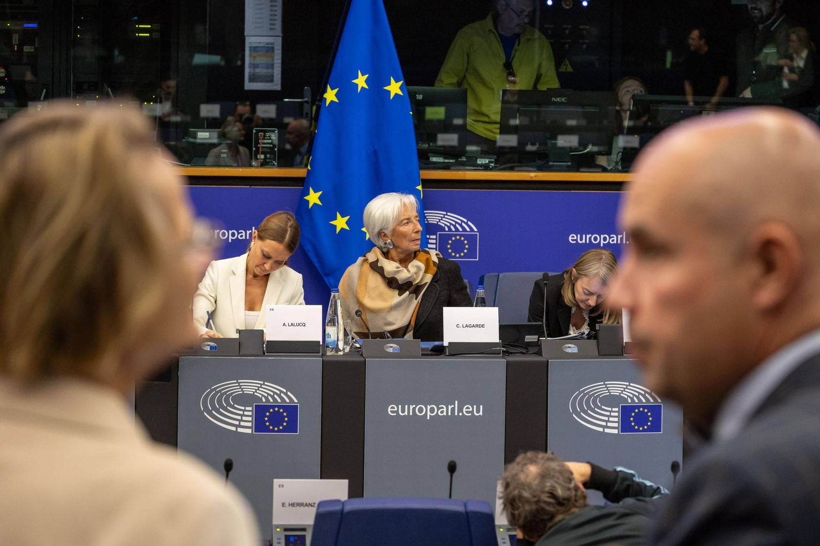 Christine Lagarde, presidente del BCE, en su comparecencia en la comisión de Asuntos Económicos del Parlamento Europeo.