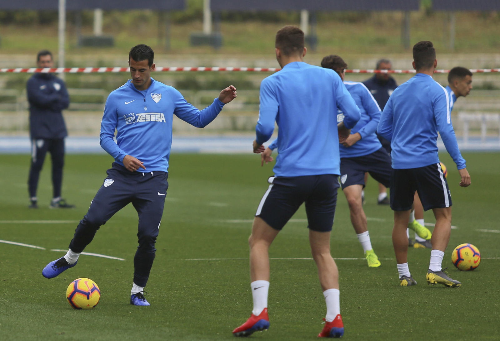 Luis Hernández, en el entrenamiento del jueves.