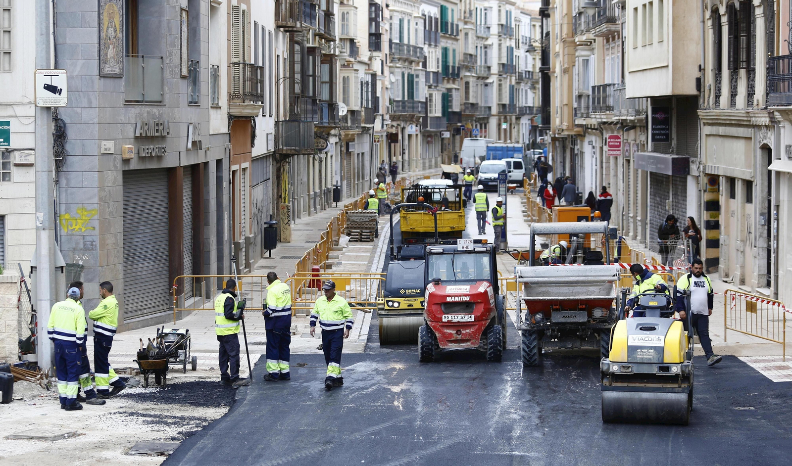 Obras de asfaltado en Carretería el pasado mes de marzo.
