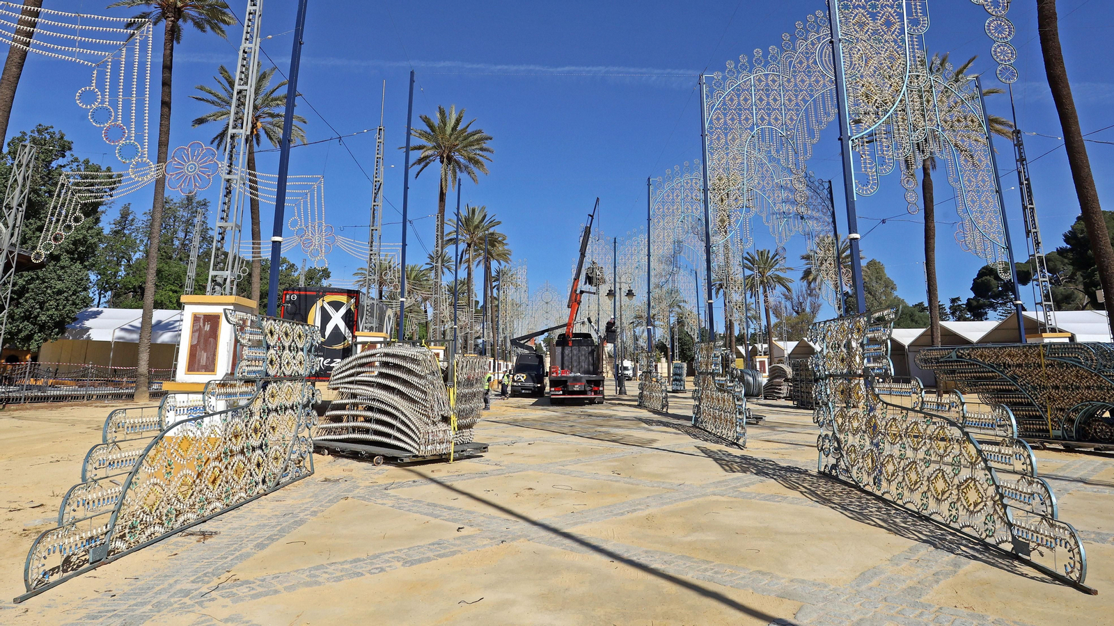 Preparativos en el Real de la Feria de Jerez