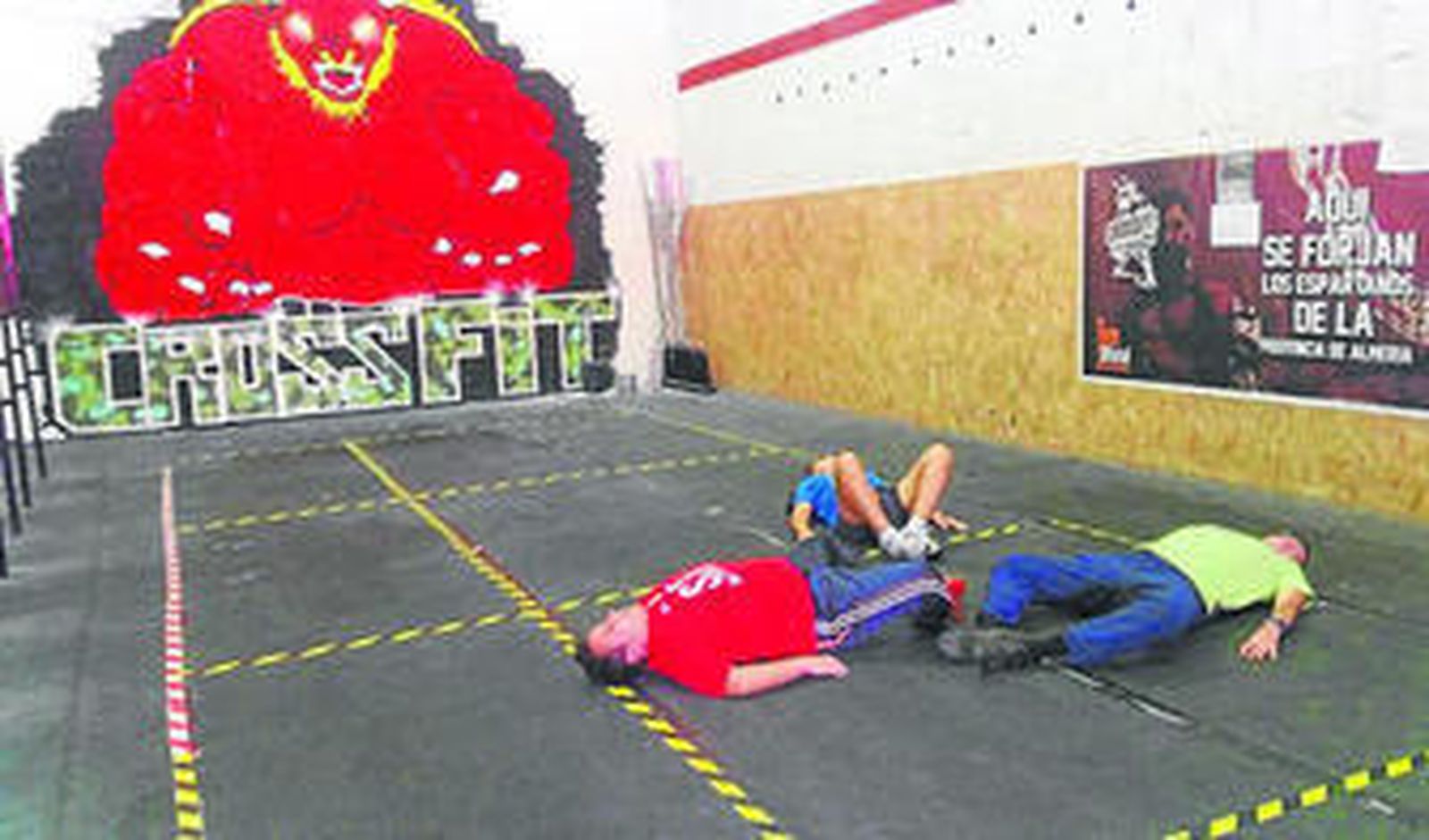 Uno de los ejercicios que realizaron los socios de El Saliente.