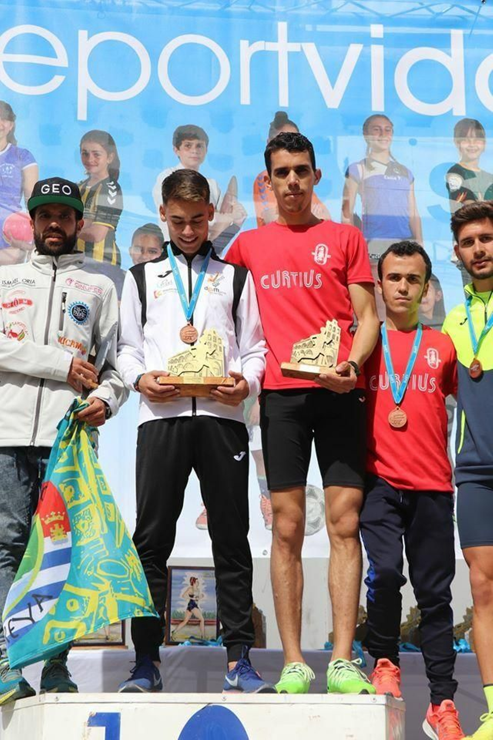 Podio de la categoría sénior masculina de esta prueba celebrada en Lepe