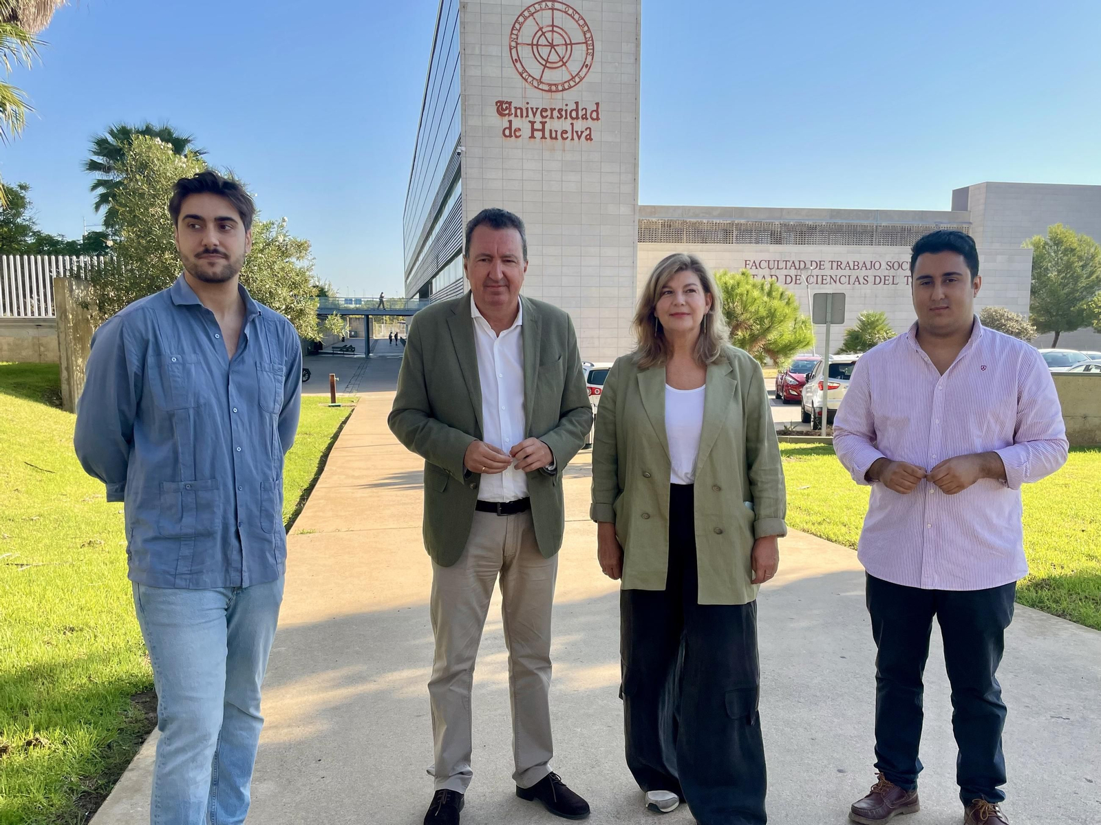 Los populares onubenses en la Universidad de Huelva.