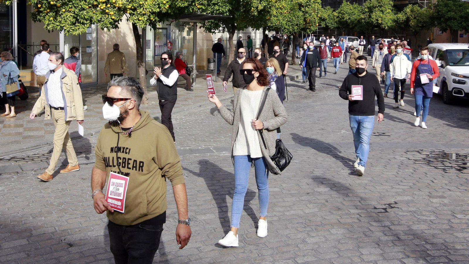 Imágenes de la concentración de hosteleros