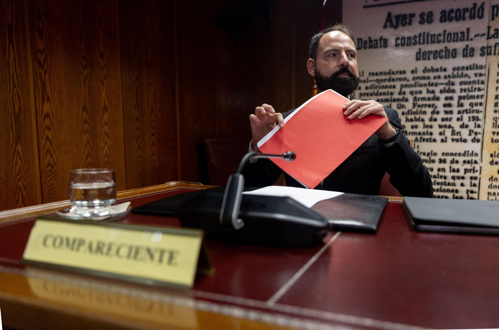 El ex gerente del PSOE Mariano Moreno, en la comisión del caso Koldo el pasado jueves.