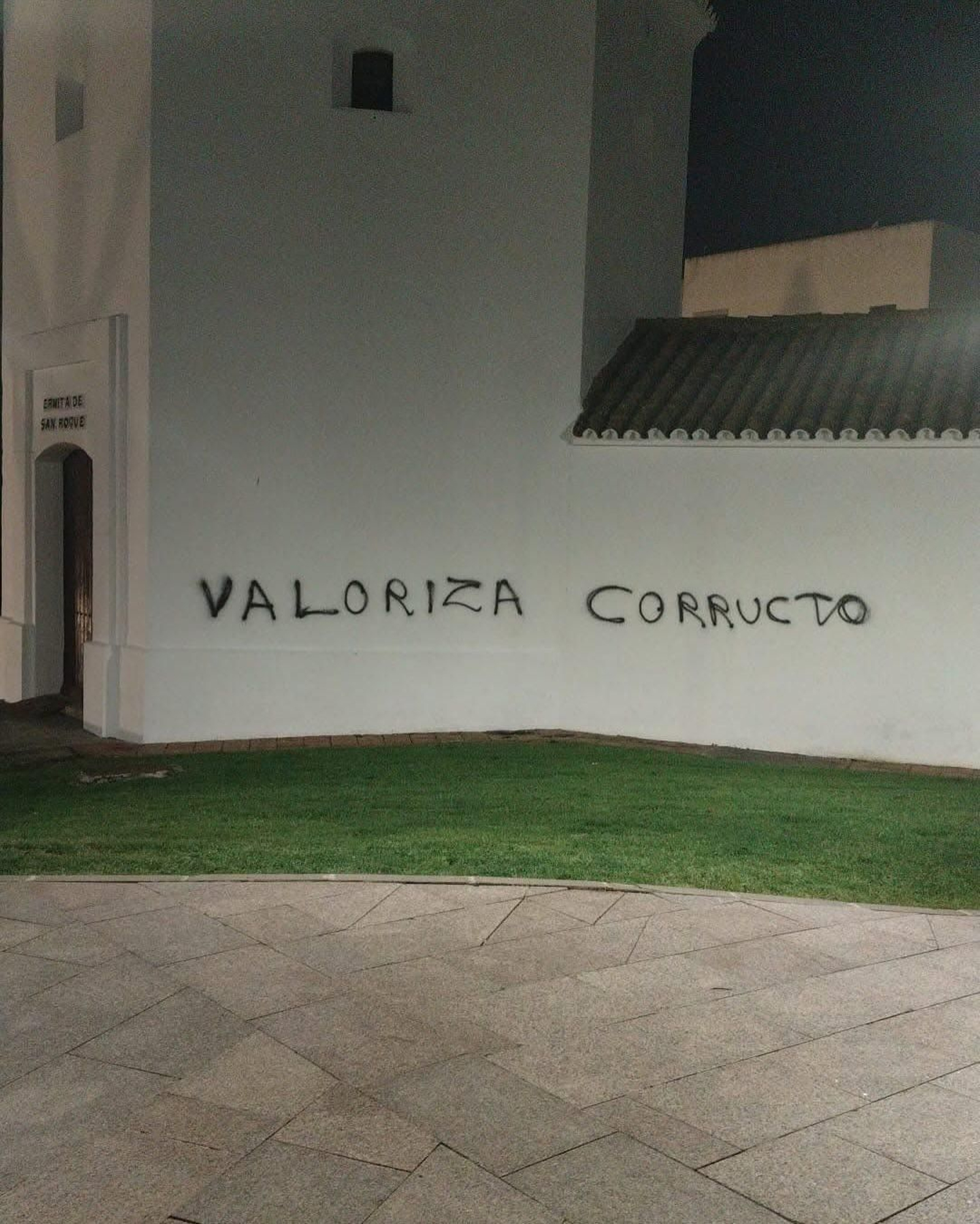 La pintada en la ermita de San Roque.