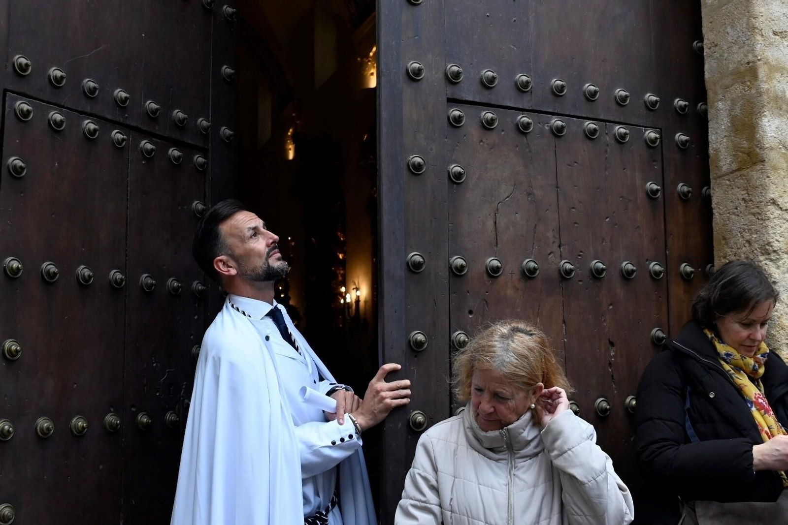 Las imágenes de la hermandad del Perdón en la iglesia de San Roque este Miércoles Santo