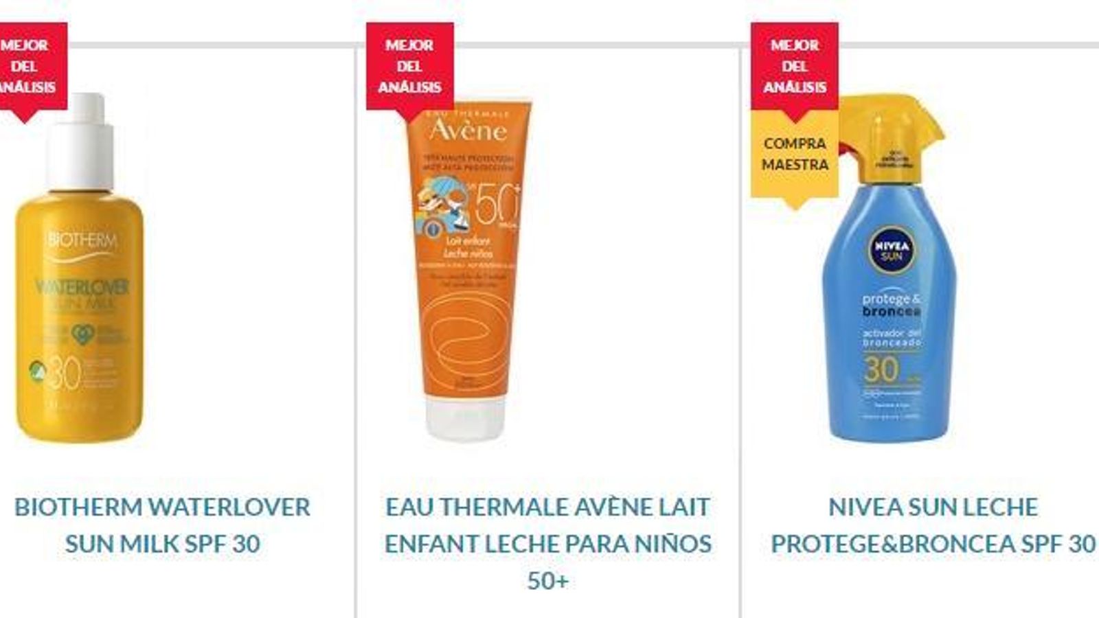 Los mejores protectores solares en crema o espray de 2021 según la OCU