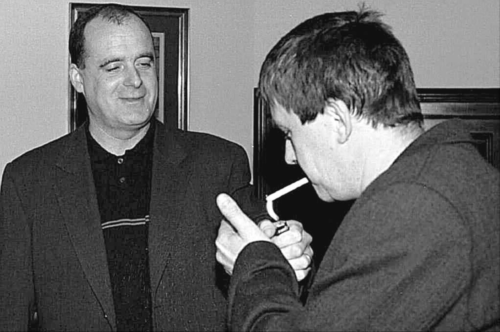 Joseba Egibar, entonces líder del PNV, y Arnaldo Otegi en la localidad navarra de Estella.