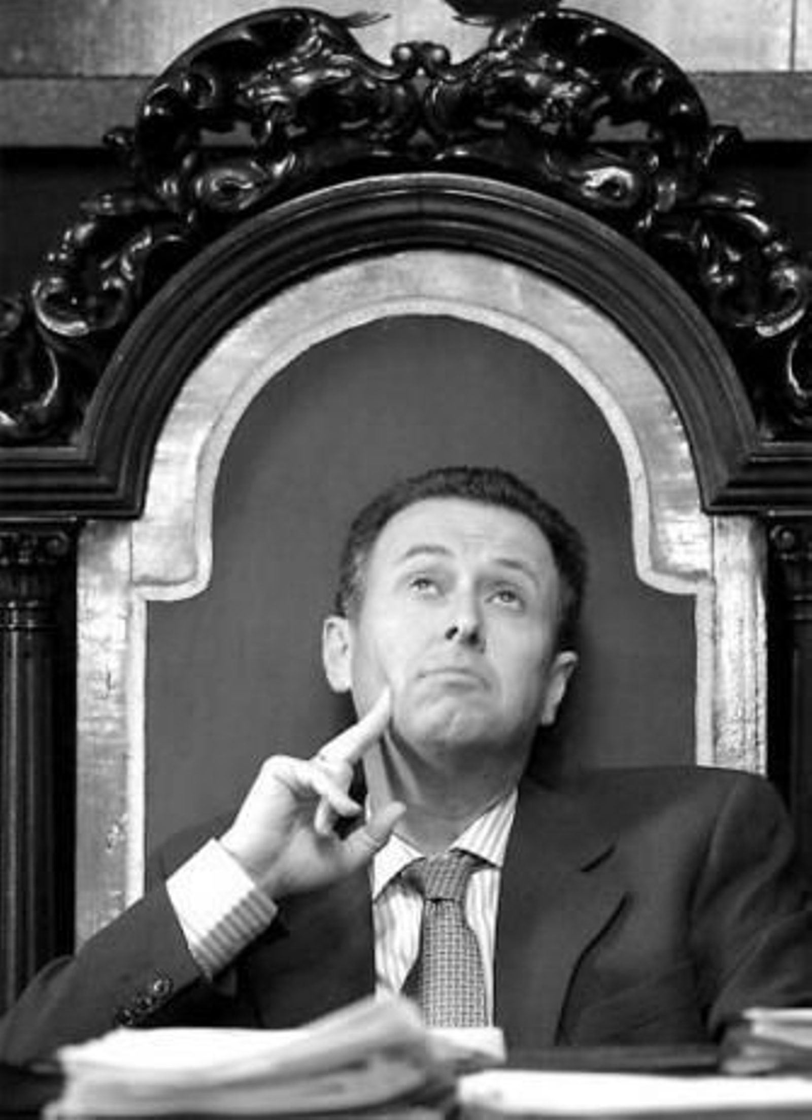 José María Román, durante un pleno en su etapa de alcalde.