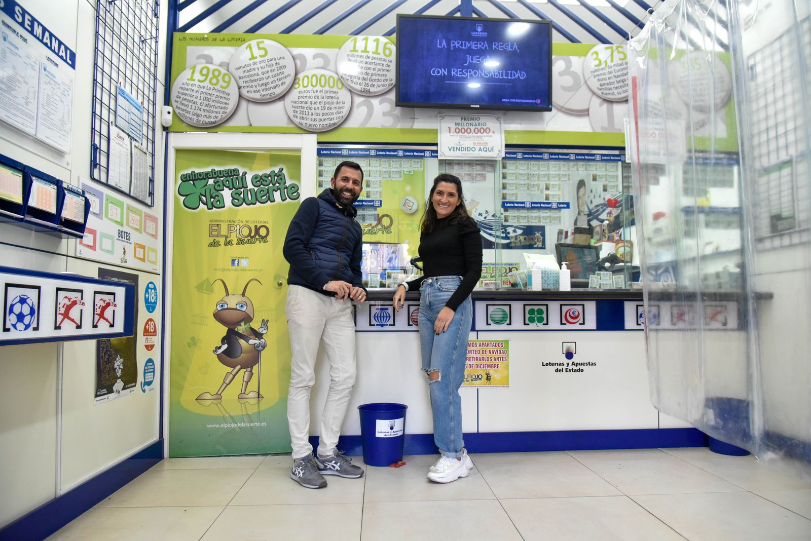 Alfonso Lozano y Dunia Godino, del Piojo de la suerte.