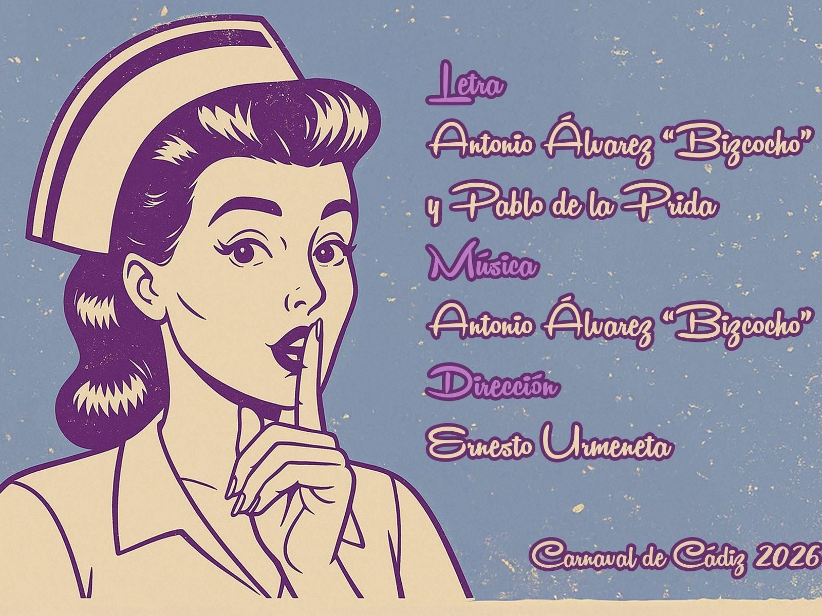 El cartel de la chirigota 'Ssshhhhh!!', de Antonio Álvarez 'el Bizcocho' y Pablo de la Prida