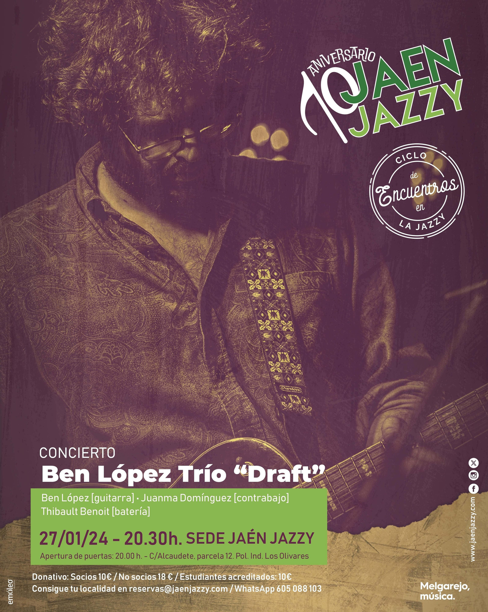 Cartel del concierto del afamado guitarrista francés Ben López.